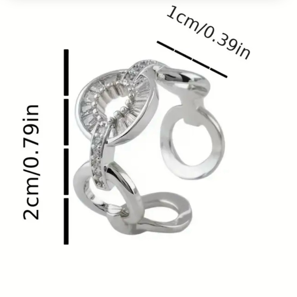 New, Adjustable Gold and Silver Hypoallergenic Women's Ring with Cubic Zirconia. - Picture 6 of 6